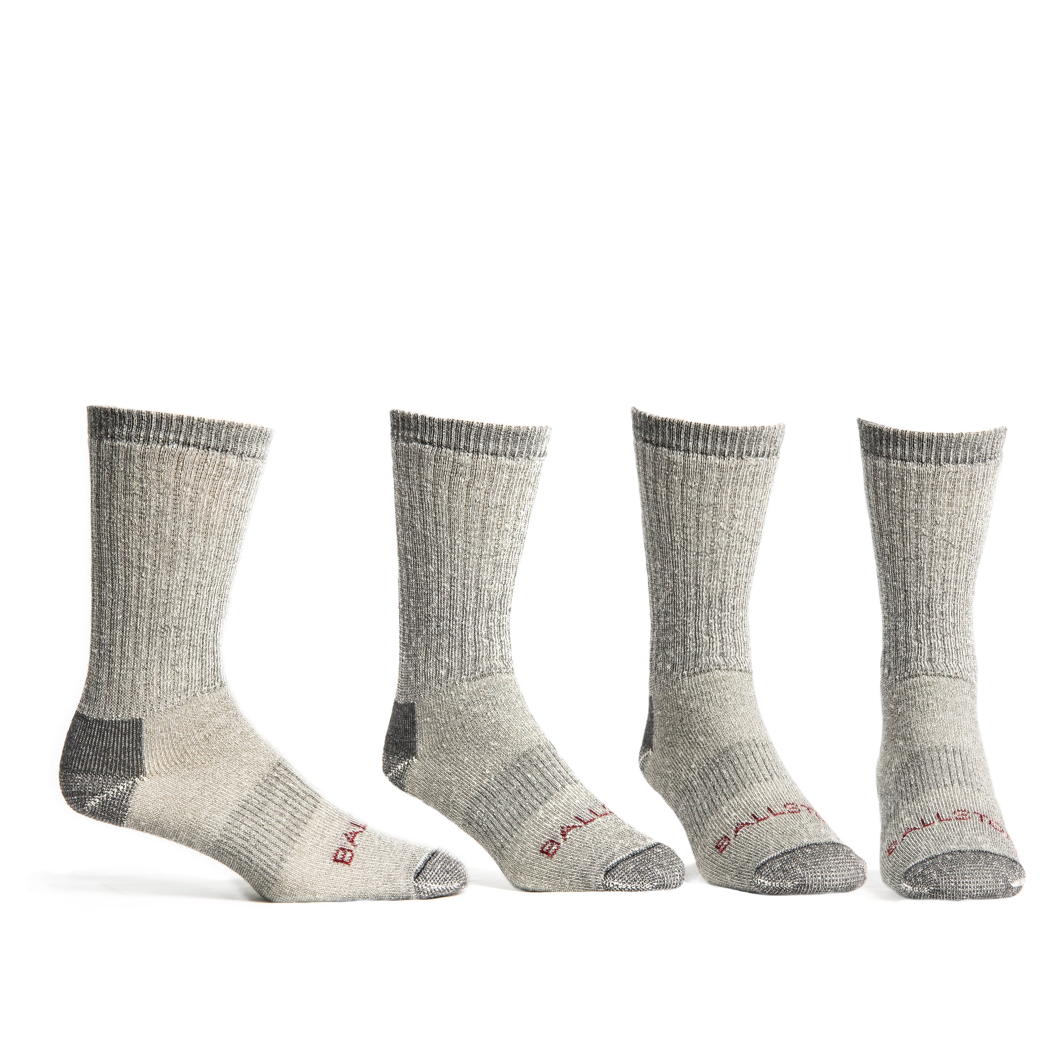 Ballston Medium Weight 86% Merino Wool Socks for Winter & Outdoor Hiking  and Trekking - 4 Pairs for Men and Women